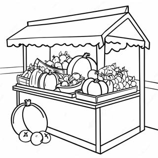 Colorful Farmers Market Stall Coloring Page 14902-12205