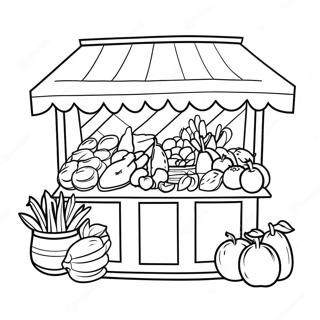 Colorful Farmers Market Stall Coloring Page 14902-12206