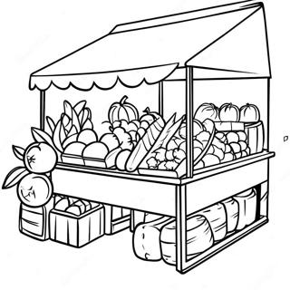 Colorful Farmers Market Stall Coloring Page 14902-12207