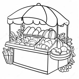 Colorful Farmers Market Stall Coloring Page 14902-12208