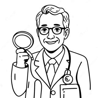 Friendly Doctor With Stethoscope Coloring Page 14912-12222