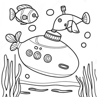 Colorful Submarine Underwater Scene Coloring Page 14922-12219