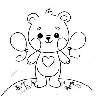 Cute Huggy Wuggy With Balloons Coloring Page 1492-1305