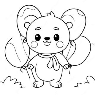 Cute Huggy Wuggy With Balloons Coloring Page 1492-1306