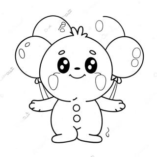 Cute Huggy Wuggy With Balloons Coloring Page 1492-1308