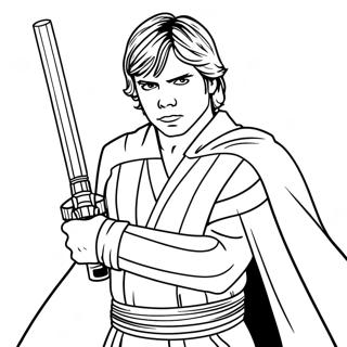 Luke Skywalker With Lightsaber Coloring Page 14942-12237