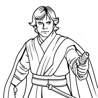 Luke Skywalker With Lightsaber Coloring Page 14942-12240