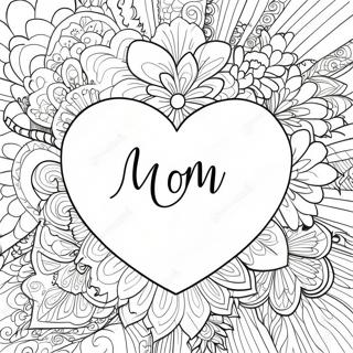 Beautiful Heart Mom Coloring Page 14952-12245