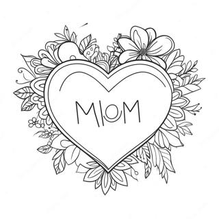 Beautiful Heart Mom Coloring Page 14952-12246