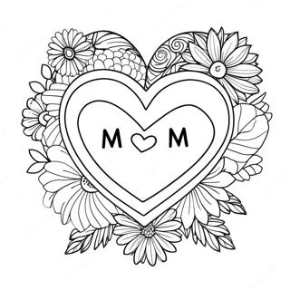 Beautiful Heart Mom Coloring Page 14952-12247