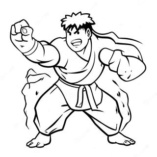 Ryu In Action Coloring Page 14962-12253