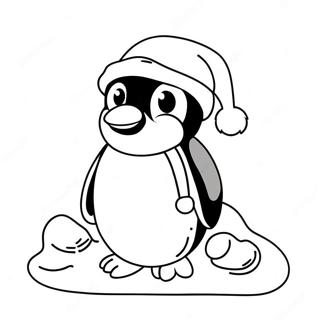 Cute Christmas Penguin Coloring Page 15012-12298