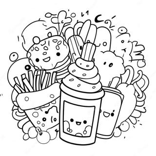 Junk Food Kawaii Food Coloring Pages