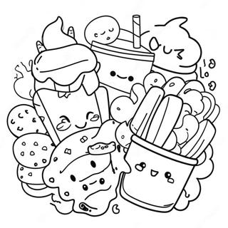 Kawaii Junk Food Characters Coloring Page 1501-1312