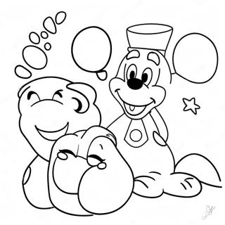 Cheerful Disney Characters Get Well Soon Coloring Page 15022-12313