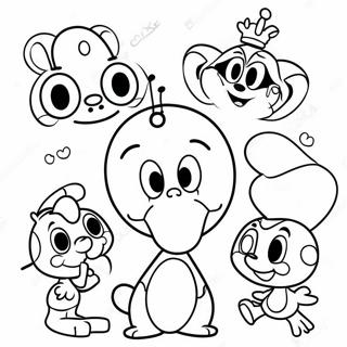 Cheerful Disney Characters Get Well Soon Coloring Page 15022-12316