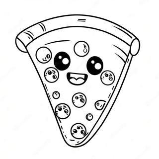 Cute Pizza Slice With Smiling Face Coloring Page 1502-1313