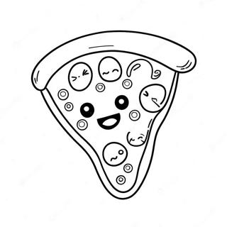 Cute Pizza Slice With Smiling Face Coloring Page 1502-1314