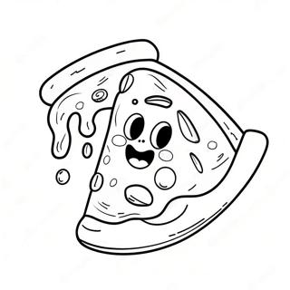 Cute Pizza Slice With Smiling Face Coloring Page 1502-1315