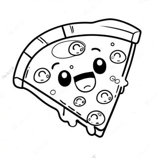 Cute Pizza Slice With Smiling Face Coloring Page 1502-1316