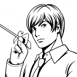 Light Yagami In Action Coloring Page 15042-12326