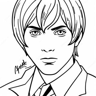 Light Yagami In Action Coloring Page 15042-12327