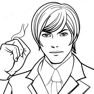 Light Yagami In Action Coloring Page 15042-12328