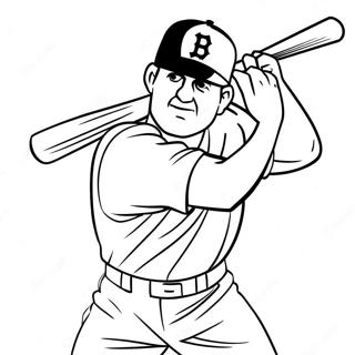 Boston Red Sox Player Swinging Bat Coloring Page 15062-12330