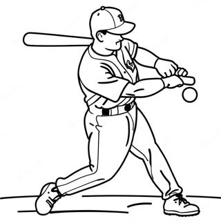 Boston Red Sox Player Swinging Bat Coloring Page 15062-12331