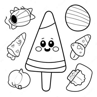 Candy Corn Halloween Coloring Page 15121-12383