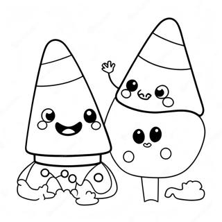 Cute Candy Corn Characters Coloring Page 15122-12378