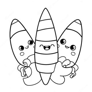 Cute Candy Corn Characters Coloring Page 15122-12379