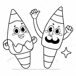 Cute Candy Corn Characters Coloring Page 15122-12380