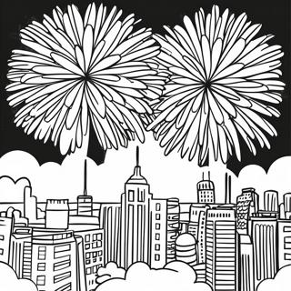 Colorful Fireworks Over The City Coloring Page 1512-1319