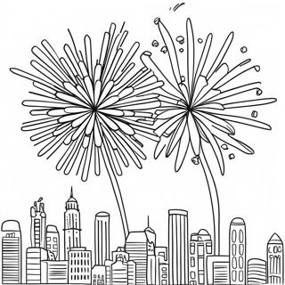 Colorful Fireworks Over The City Coloring Page 1512-1320