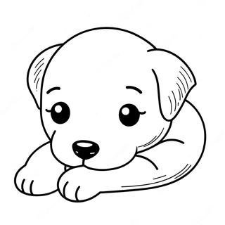 Adorable Realistic Puppy Sleeping Coloring Page 15212-12453