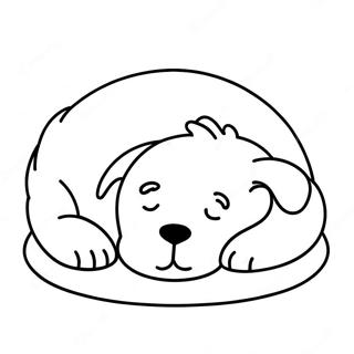 Adorable Realistic Puppy Sleeping Coloring Page 15212-12454