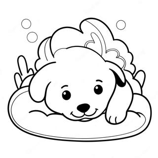 Adorable Realistic Puppy Sleeping Coloring Page 15212-12455