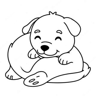 Adorable Realistic Puppy Sleeping Coloring Page 15212-12456