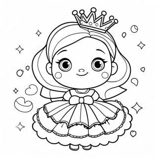 Adorable Baby Princess In A Sparkly Dress Coloring Page 15242-12477