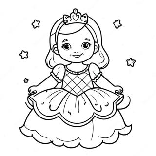 Adorable Baby Princess In A Sparkly Dress Coloring Page 15242-12479