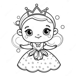 Adorable Baby Princess In A Sparkly Dress Coloring Page 15242-12480