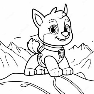 Chase From Paw Patrol Climbing Everest Coloring Page 15252-12485