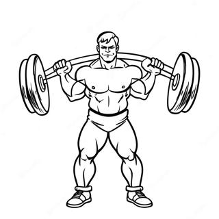 Strong Man Lifting Weights Coloring Page 15282-12506