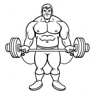 Strong Man Lifting Weights Coloring Page 15282-12508