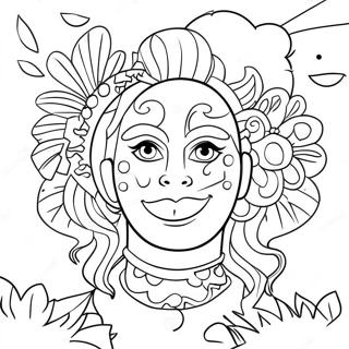 Colorful Brazilian Carnival Scene Coloring Page 15292-12518