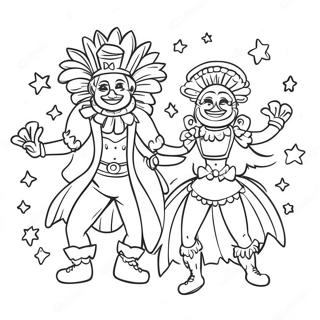 Colorful Brazilian Carnival Scene Coloring Page 15292-12519