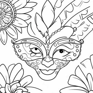 Colorful Brazilian Carnival Scene Coloring Page 15292-12520