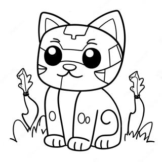 Cute Minecraft Cat Coloring Page 15302-12525