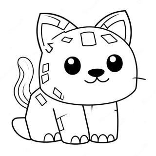 Cute Minecraft Cat Coloring Page 15302-12526